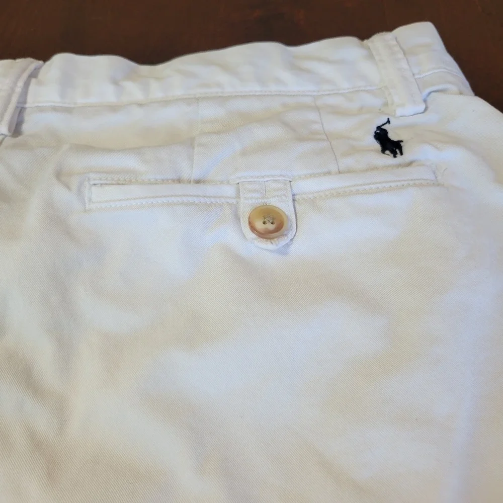 Polo Ralph Lauren Stretch Classic Fit Chino Shorts Mens 31 White Cotton Twill